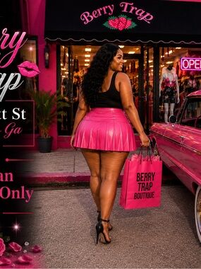 Berry Trap Pink Pleated Mini Skirt